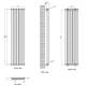 Радіатор Arttidesign Matera 7/1800/413 сірий матовий Підключення бокове різностороннє