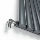 Радіатор Ideale Adele 11 1500x472 8 секцій RAL7012 Антрацит Підключення бокове різностороннє