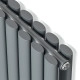 Радіатор Ideale Adele 12 1500x472 8 секцій RAL7012 Антрацит Підключення бокове різностороннє