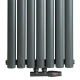 Радіатор Luxrad Oval 1700x410 RAL7016 Підключення нижнє по центру