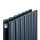 Радіатор Luxrad Oval Double 1700x410 RAL7016 Підключення нижнє по центру