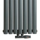 Радіатор Luxrad Oval Double 1700x410 RAL7016 Підключення нижнє по центру