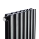 Радіатор Luxrad Oval Double 1700x410 RAL9005 Підключення нижнє по центру