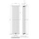 Радіатор Rastas Aurora 2 1800x480 RAL9016 Підключення нижнє по центру