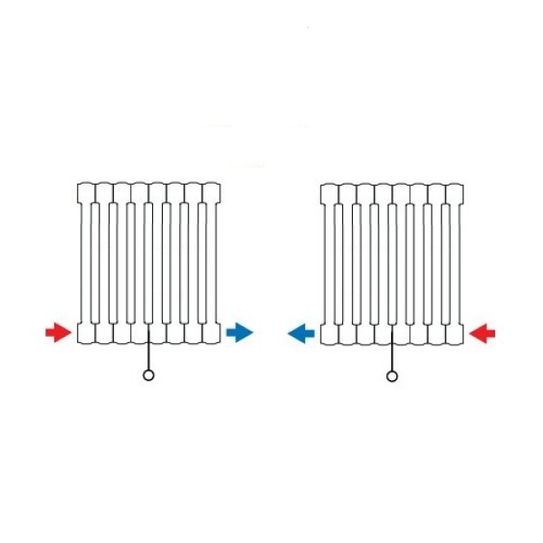Радіатор Arttidesign Livorno 8/1200/544/50 білий матовий Підключення нижнє по центру