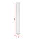 Радіатор Luxrad Columnus 1800x290 RAL9016 Підключення нижнє по центру