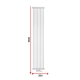 Радіатор Luxrad Columnus 1800x380 RAL9016 Підключення нижнє по центру