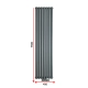 Радіатор Luxrad Oval Double 1700x410 RAL7016 Підключення нижнє по центру