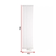 Радіатор Luxrad Oval Double 1700x410 RAL9003 Підключення нижнє по центру