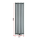 Радіатор Luxrad Toba 1800x510 RAL7016 Підключення нижнє по центру