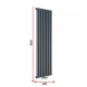 Радіатор Rastas Aurora 1 1800x480 RAL7016 Підключення нижнє по центру