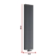 Радіатор Rastas Aurora 2 1800x360 RAL7016 Підключення нижнє по центру