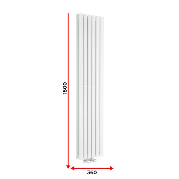 Радіатор Rastas Aurora 2 1800x360 RAL9016 Підключення нижнє по центру