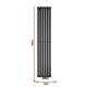 Радіатор Rastas Aurora 1 1800x360 RAL7016 Підключення нижнє по центру