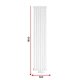 Радіатор Rastas Aurora 1 1800x360 RAL9016 Підключення нижнє по центру