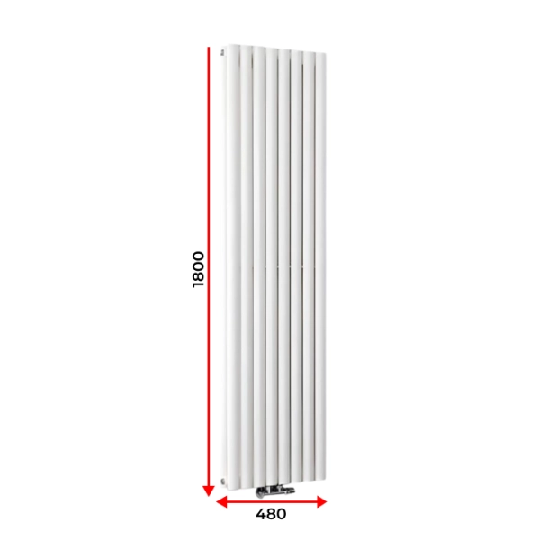 Радіатор Rastas Aurora 2 1800x480 RAL9016 Підключення нижнє по центру