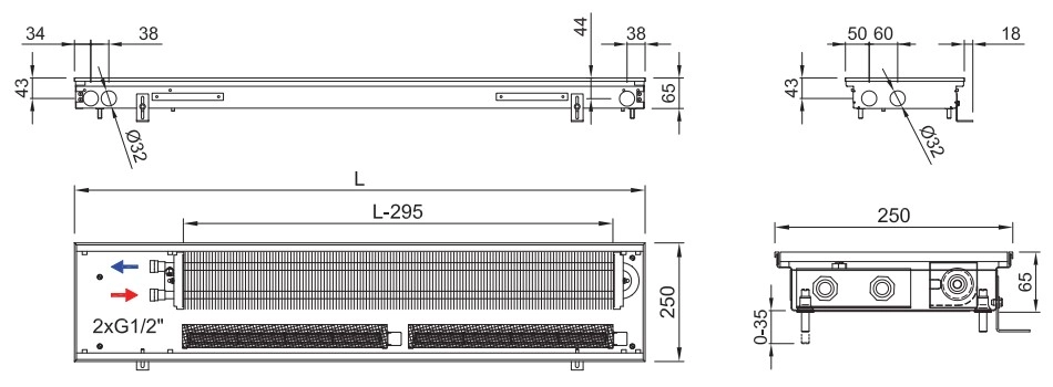 Технічне креслення Isan Termo FRT 0065 0250