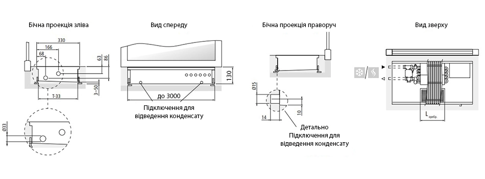 Технічне креслення ARBONIA ASCOTHERM ECO KC 261 - 130х330