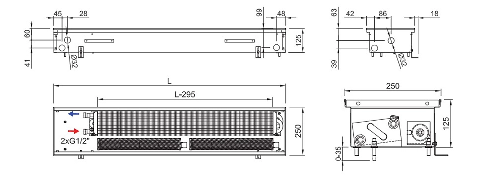 Технічне креслення Isan Termo FRB 0125 0250
