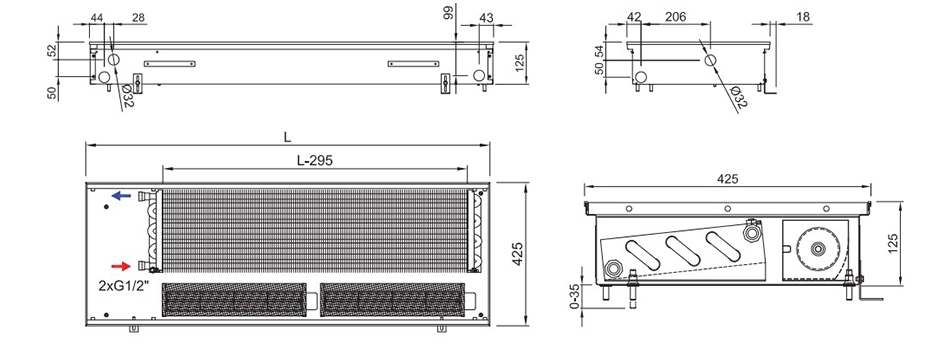Технічне креслення Isan Termo FRT 0125 0425