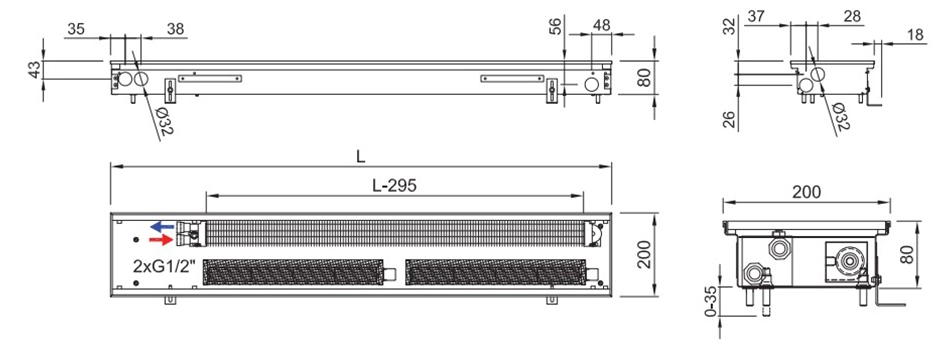 Технічне креслення Isan Termo FRT 0080 0200