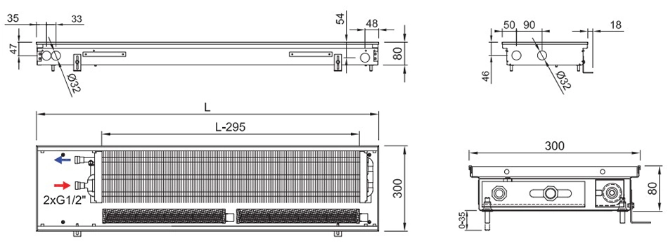 Технічне креслення Isan Termo FRT 0080 0300