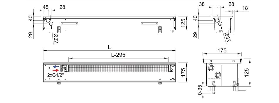 Технічне креслення Isan Termo FRK 0125 0175