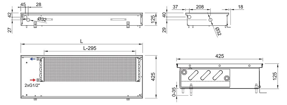Технічне креслення Isan Termo FRK 0125 0425