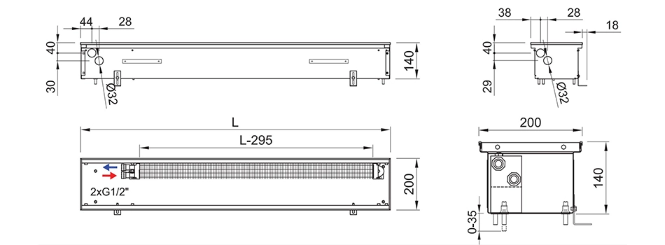 Технічне креслення Isan Termo FRK 0140 0200