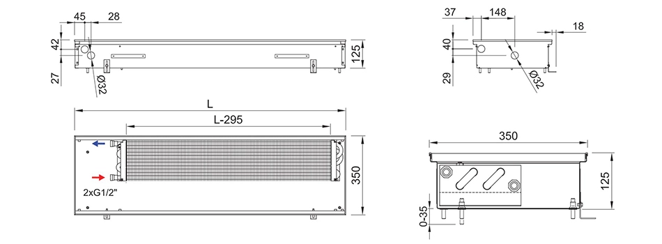 Технічне креслення Isan Termo FRM 0125 0350