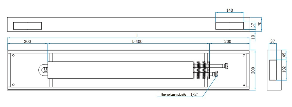 Технічне креслення LinDab (Hidria) IMP KLIMA TK-13 0070 0200