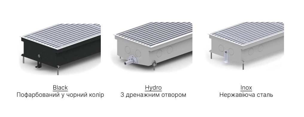 Внутрішньопідлогові конвектори Carrera копус