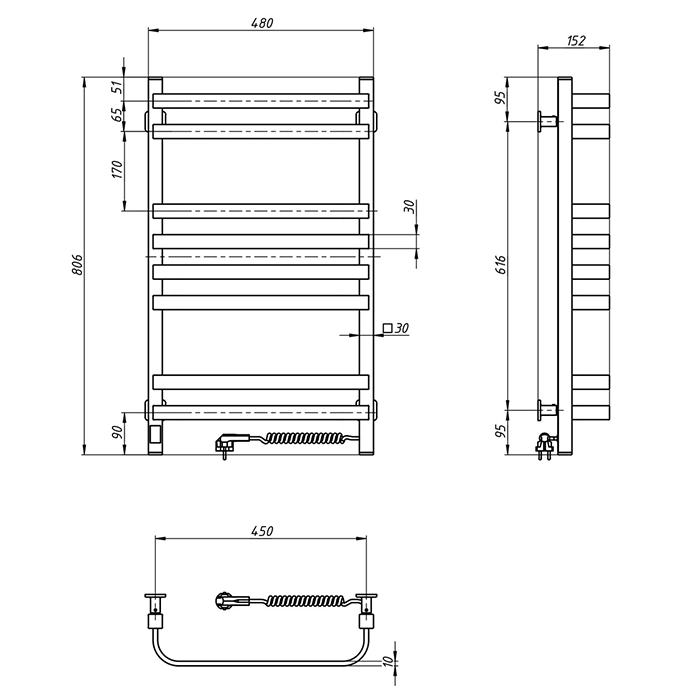 Технічне креслення Navin Stugna 800x480 RAL9016
