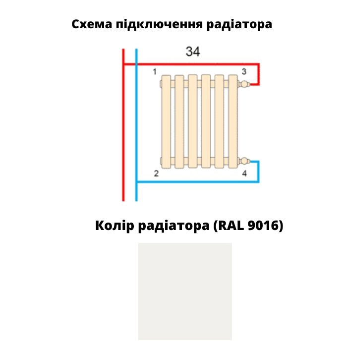 Колір та підключення Betatherm Quantum BQH2 405x1000