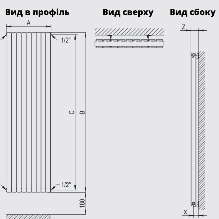 Технічне креслення Betatherm Blende 2 1600x394