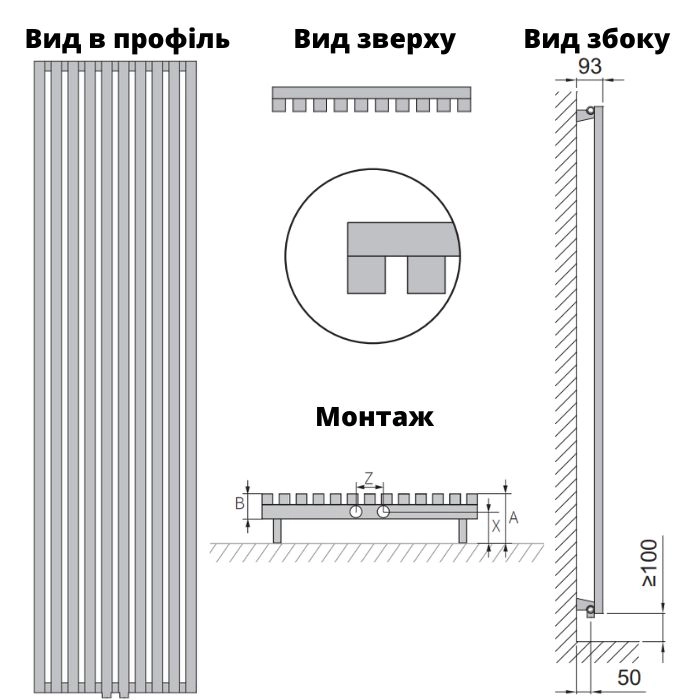 Технічне креслення Isan Octava 1500x462 